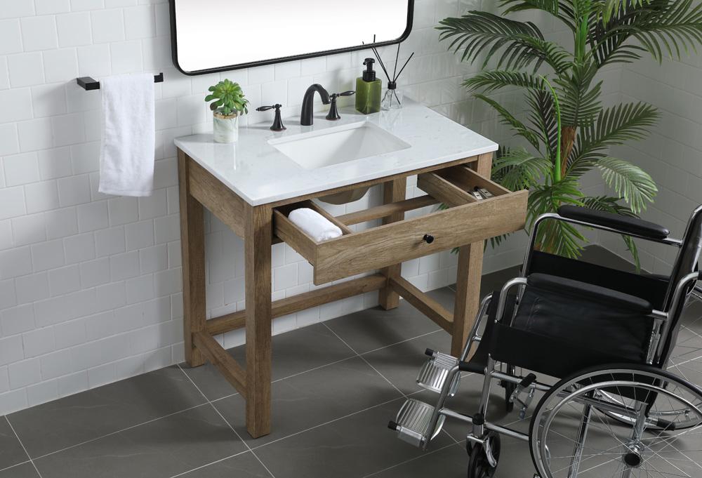 Elegant Furniture & Lighting - Hudson 36 Inch Bathroom Vanity In Natural Oak - VF14836NT veiw 4