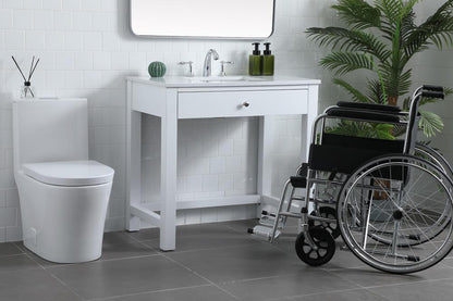 Elegant Furniture & Lighting - Hudson 36 Inch Bathroom Vanity In White - VF14836WH veiw 3
