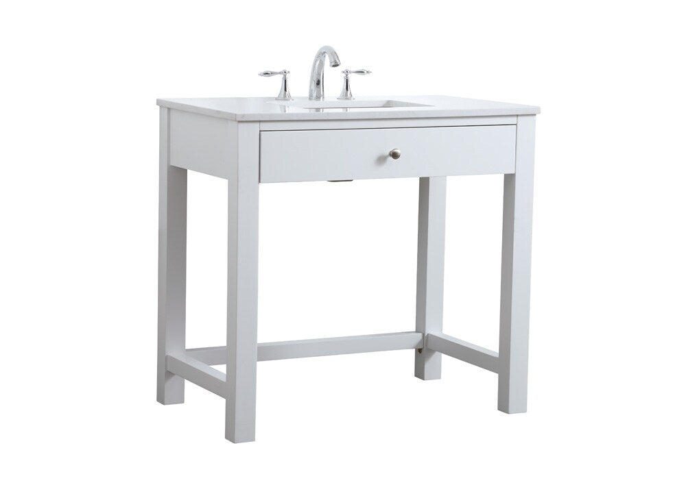 Elegant Furniture & Lighting - Hudson 36 Inch Bathroom Vanity In White - VF14836WH veiw 8