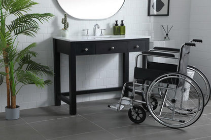 Elegant Furniture & Lighting - Hudson 42 Inch Bathroom Vanity In Black - VF14842MBK veiw 3