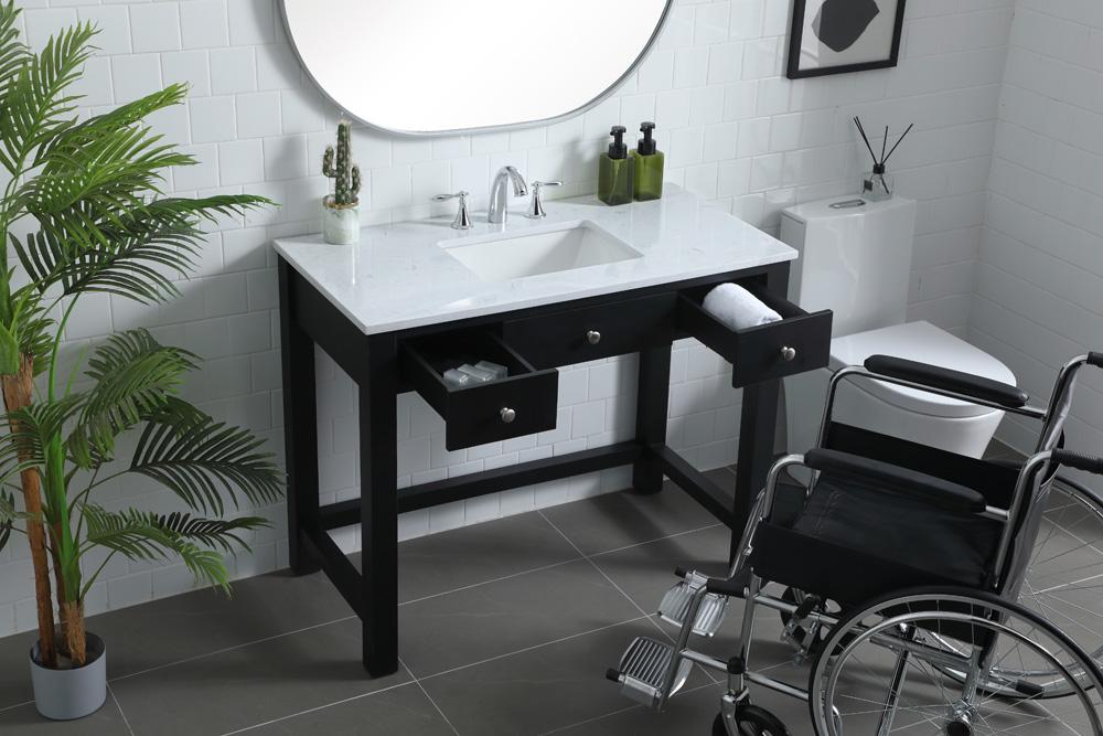 Elegant Furniture & Lighting - Hudson 42 Inch Bathroom Vanity In Black - VF14842MBK veiw 4