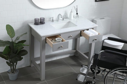 Elegant Furniture & Lighting - Hudson 42 Inch Bathroom Vanity In Grey - VF14842GR veiw 4