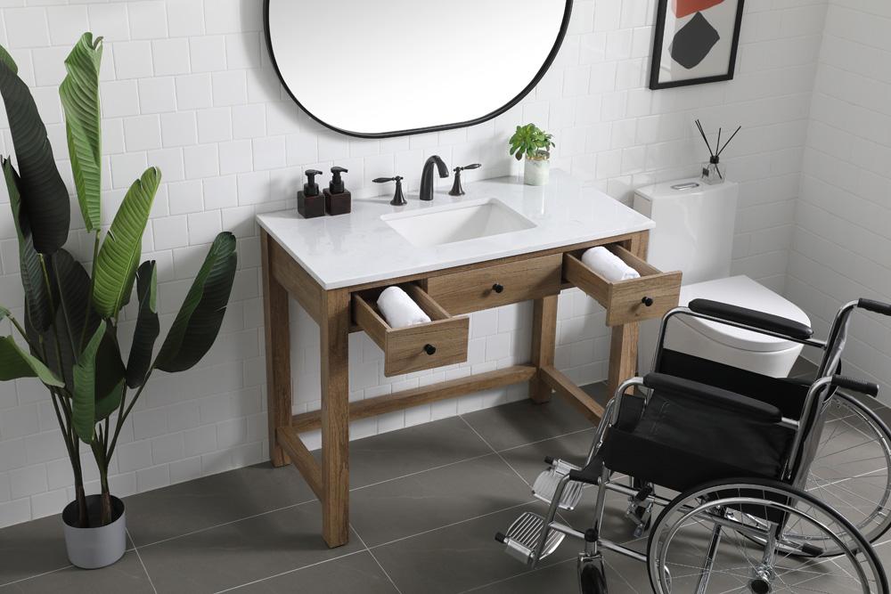 Elegant Furniture & Lighting - Hudson 42 Inch Bathroom Vanity In Natural Oak - VF14842NT veiw 4