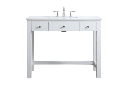 Elegant Furniture & Lighting - Hudson 42 Inch Bathroom Vanity In White - VF14842WH veiw 1