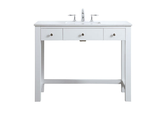 Elegant Furniture & Lighting - Hudson 42 Inch Bathroom Vanity In White - VF14842WH veiw 1