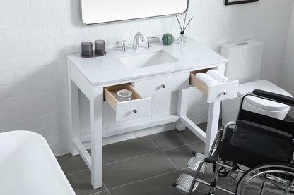Elegant Furniture & Lighting - Hudson 42 Inch Bathroom Vanity In White - VF14842WH veiw 4