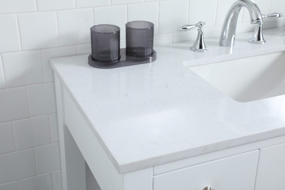 Elegant Furniture & Lighting - Hudson 42 Inch Bathroom Vanity In White - VF14842WH veiw 6