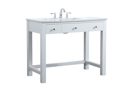 Elegant Furniture & Lighting - Hudson 42 Inch Bathroom Vanity In White - VF14842WH veiw 8