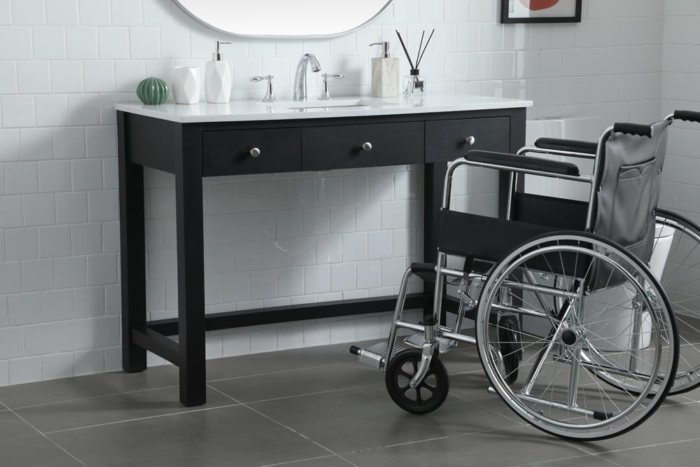 Elegant Furniture & Lighting - Hudson 48 Inch Bathroom Vanity In Black - VF14848MBK veiw 3