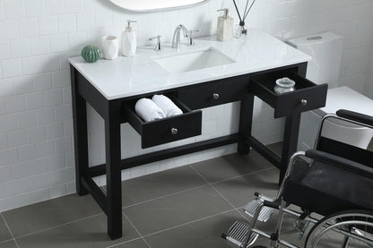 Elegant Furniture & Lighting - Hudson 48 Inch Bathroom Vanity In Black - VF14848MBK veiw 4