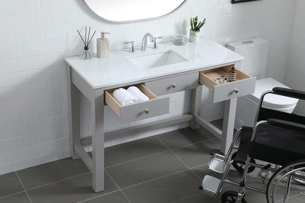 Elegant Furniture & Lighting - Hudson 48 Inch Bathroom Vanity In Grey - VF14848GR veiw 4