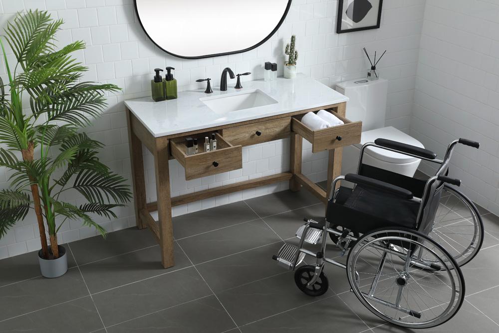 Elegant Furniture & Lighting - Hudson 48 Inch Bathroom Vanity In Natural Oak - VF14848NT veiw 4