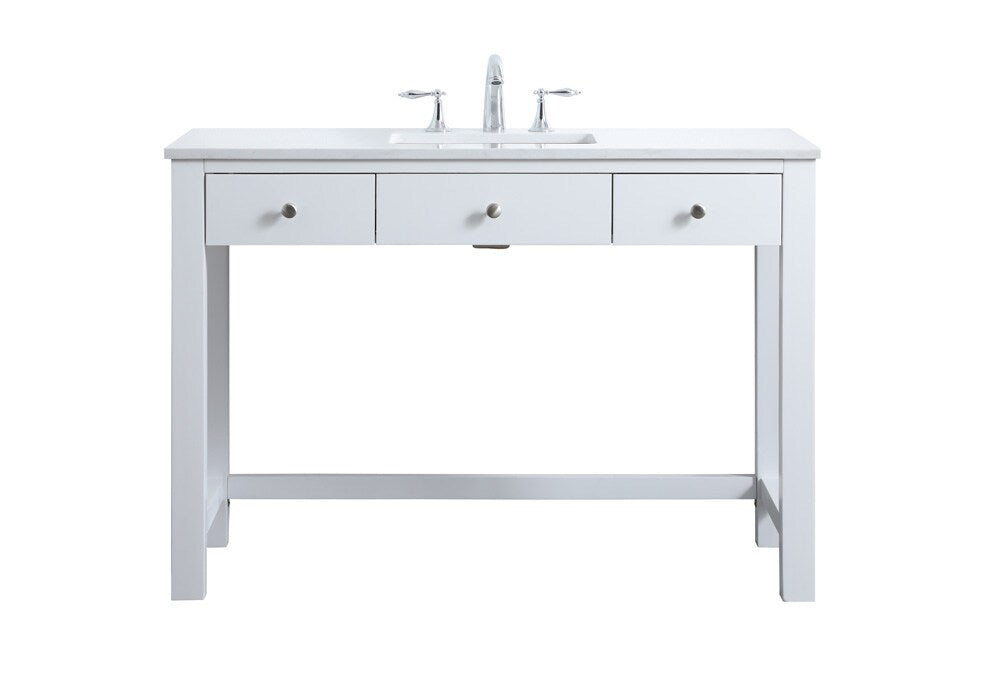 Elegant Furniture & Lighting - Hudson 48 Inch Bathroom Vanity In White - VF14848WH veiw 1