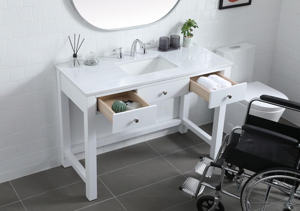 Elegant Furniture & Lighting - Hudson 48 Inch Bathroom Vanity In White - VF14848WH veiw 4
