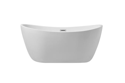 Elegant Furniture & Lighting - Ines 54 inch soaking double slipper bathtub in glossy white - BT10354GW veiw 1