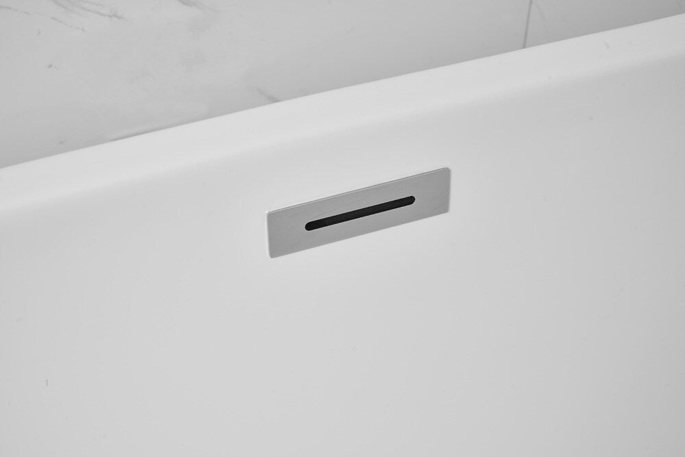Elegant Furniture & Lighting - Ines 54 inch soaking double slipper bathtub in glossy white - BT10354GW veiw 3