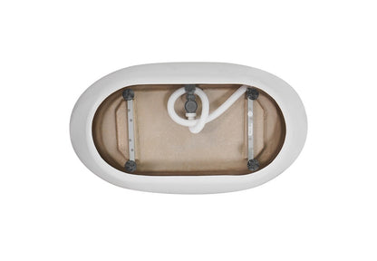 Elegant Furniture & Lighting - Ines 54 inch soaking double slipper bathtub in glossy white - BT10354GW veiw 6