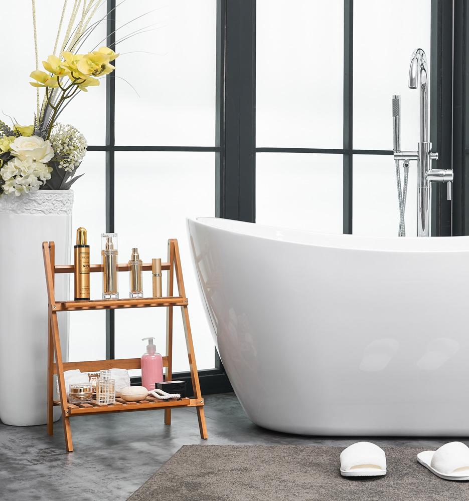 Elegant Furniture & Lighting - Ines 54 inch soaking double slipper bathtub in glossy white - BT10354GW veiw 10