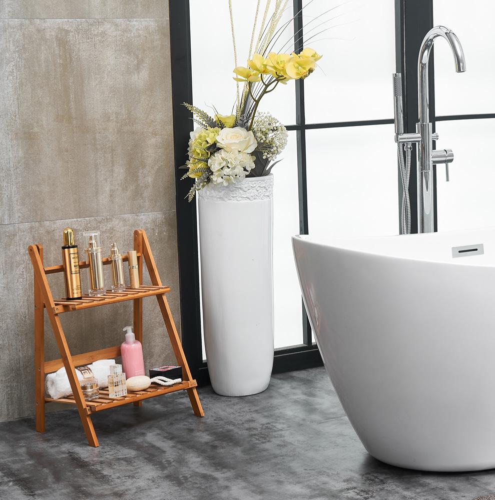 Elegant Furniture & Lighting - Ines 54 inch soaking double slipper bathtub in glossy white - BT10354GW veiw 11