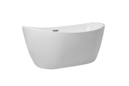 Elegant Furniture & Lighting - Ines 54 inch soaking double slipper bathtub in glossy white - BT10354GW veiw 12