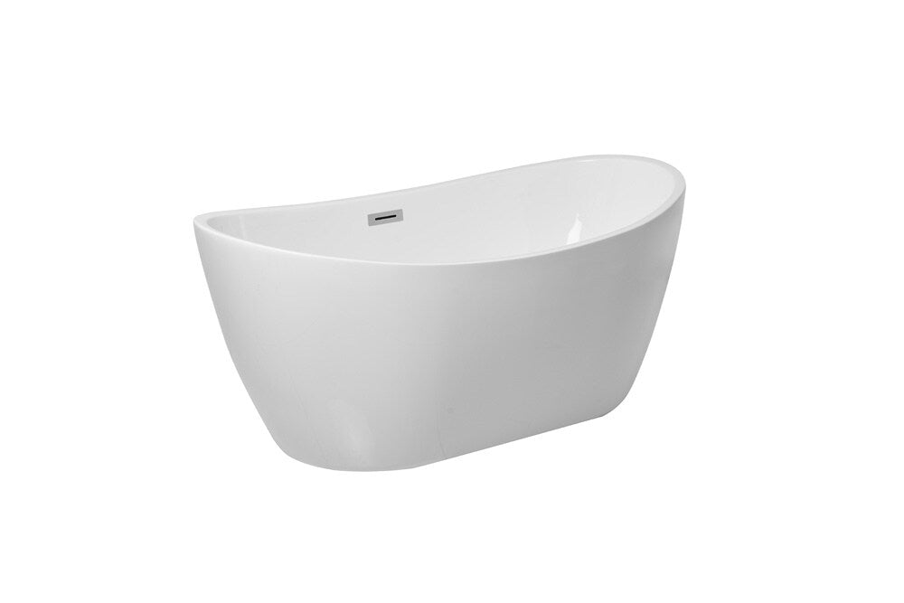 Elegant Furniture & Lighting - Ines 54 inch soaking double slipper bathtub in glossy white - BT10354GW veiw 13