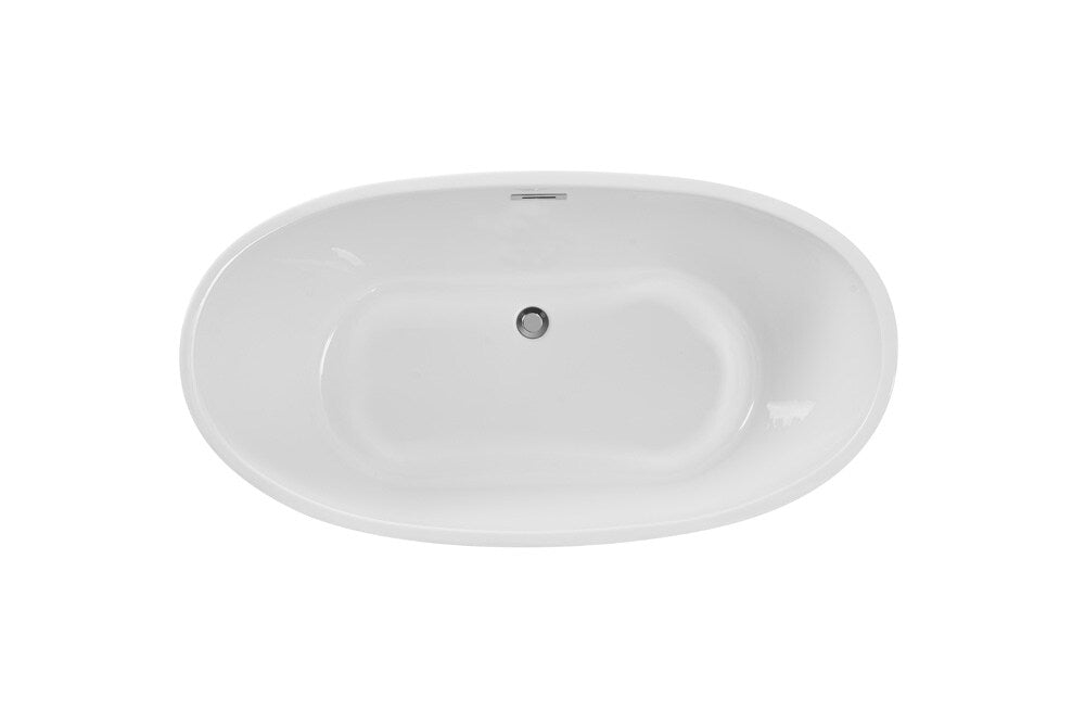 Elegant Furniture & Lighting - Ines 54 inch soaking double slipper bathtub in glossy white - BT10354GW veiw 14