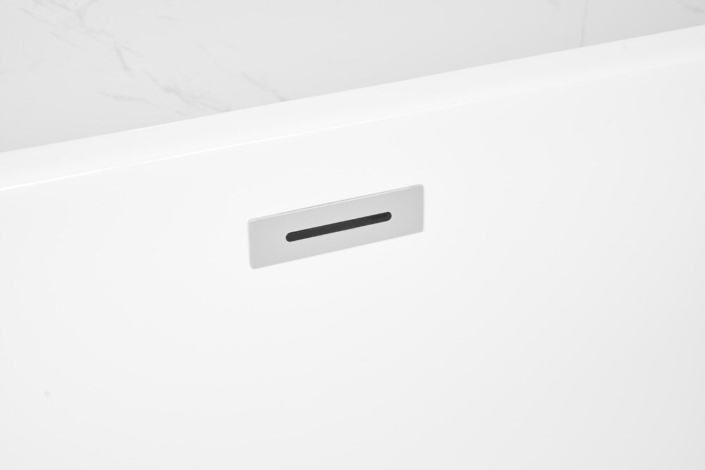 Elegant Furniture & Lighting - Ines 72 inch soaking double slipper bathtub in glossy white - BT10372GW veiw 3