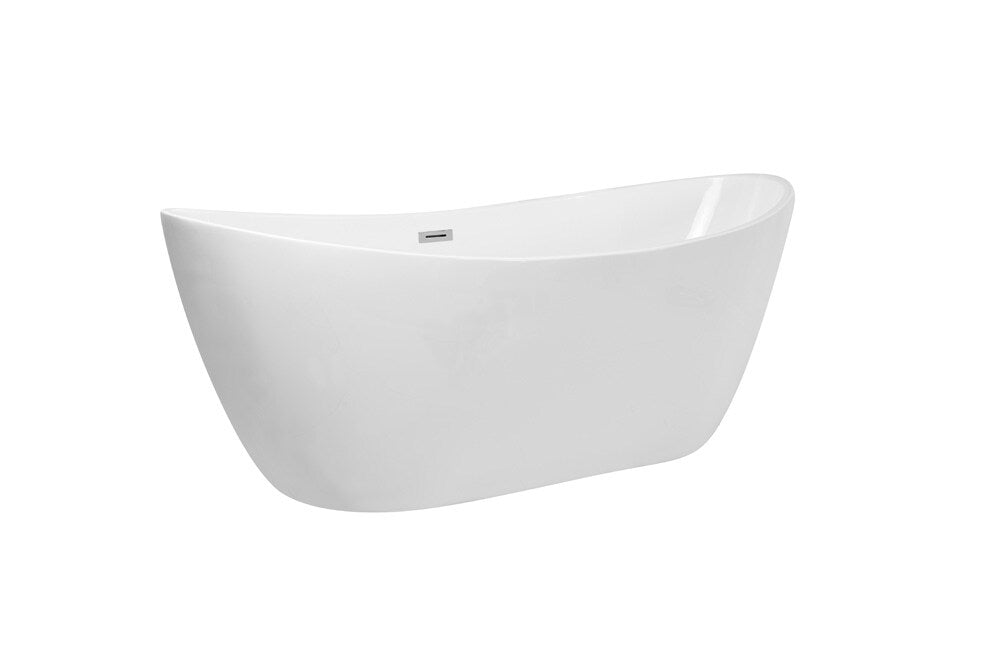 Elegant Furniture & Lighting - Ines 72 inch soaking double slipper bathtub in glossy white - BT10372GW veiw 12