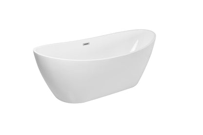 Elegant Furniture & Lighting - Ines 72 inch soaking double slipper bathtub in glossy white - BT10372GW veiw 13