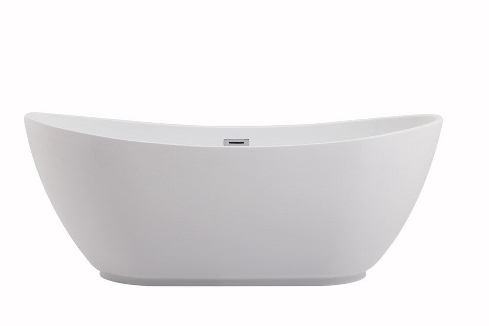 Elegant Furniture & Lighting - Ines 67 inch soaking bathtub in glossy white - BT10367GW veiw 1