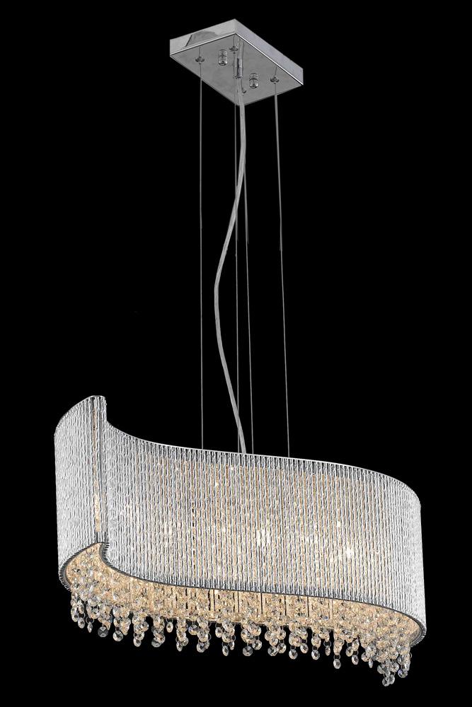 Elegant Furniture & Lighting - Influx 5 light Chrome Pendant Clear Royal Cut Crystal - V2090D32C/RC veiw 1