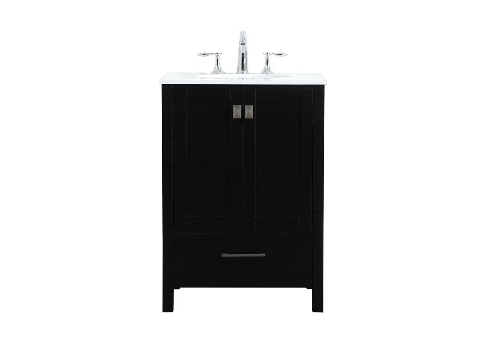 Elegant Furniture & Lighting - Irene 24 inch Single bathroom vanity in black - VF18824BK veiw 1