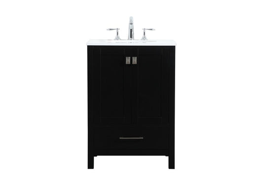 Elegant Furniture & Lighting - Irene 24 inch Single bathroom vanity in black - VF18824BK veiw 1