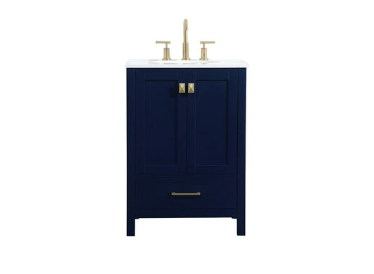 Elegant Furniture & Lighting - Irene 24 inch Single bathroom vanity in blue - VF18824BL veiw 1