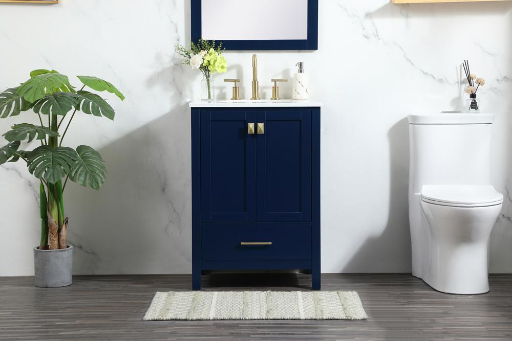 Elegant Furniture & Lighting - Irene 24 inch Single bathroom vanity in blue - VF18824BL veiw 2