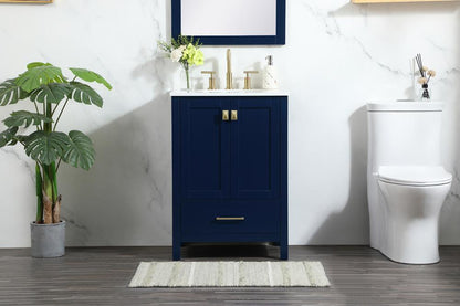 Elegant Furniture & Lighting - Irene 24 inch Single bathroom vanity in blue - VF18824BL veiw 2