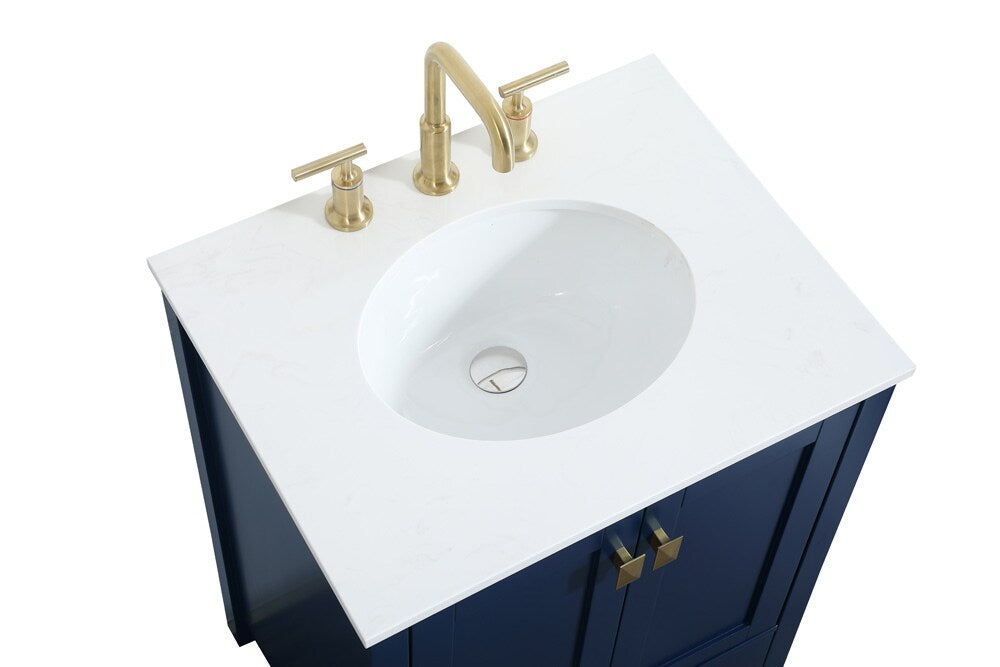 Elegant Furniture & Lighting - Irene 24 inch Single bathroom vanity in blue - VF18824BL veiw 3
