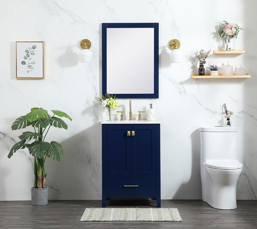 Elegant Furniture & Lighting - Irene 24 inch Single bathroom vanity in blue - VF18824BL veiw 11
