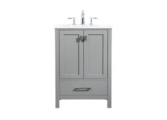 Elegant Furniture & Lighting - Irene 24 inch Single bathroom vanity in grey - VF18824GR veiw 1