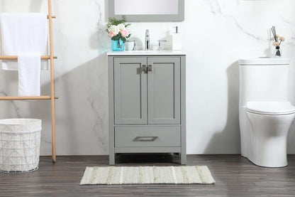 Elegant Furniture & Lighting - Irene 24 inch Single bathroom vanity in grey - VF18824GR veiw 2
