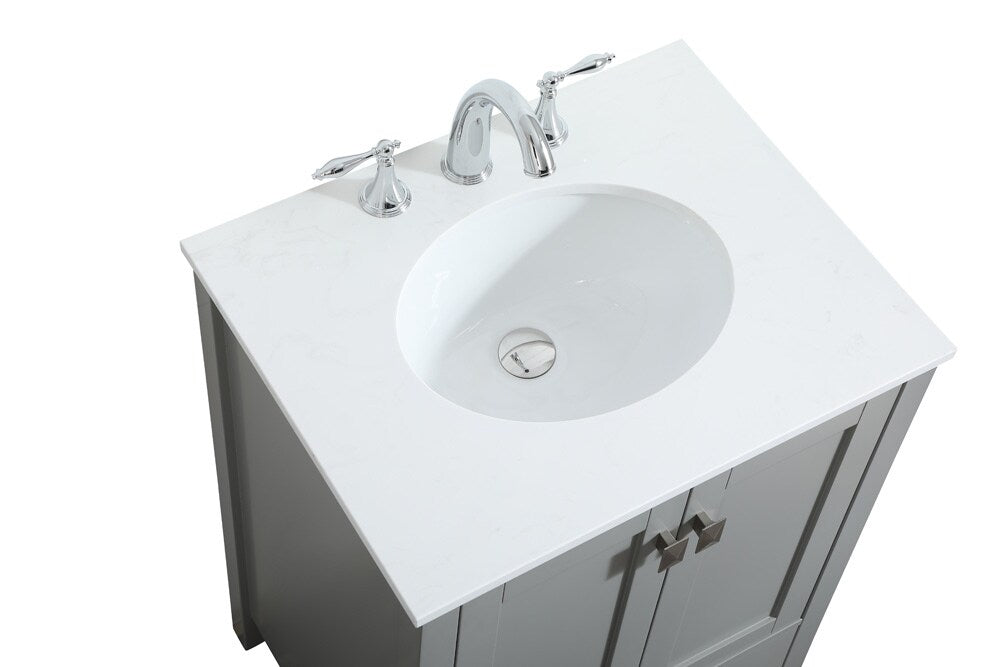 Elegant Furniture & Lighting - Irene 24 inch Single bathroom vanity in grey - VF18824GR veiw 3