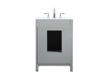 Elegant Furniture & Lighting - Irene 24 inch Single bathroom vanity in grey - VF18824GR veiw 8