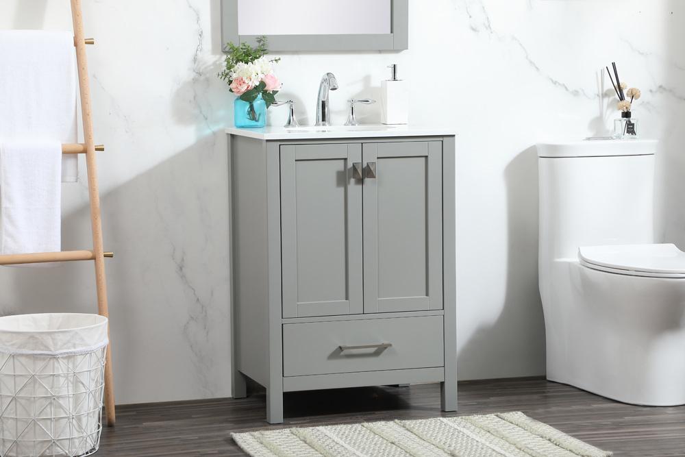 Elegant Furniture & Lighting - Irene 24 inch Single bathroom vanity in grey - VF18824GR veiw 9