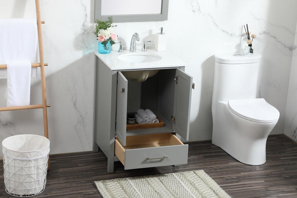 Elegant Furniture & Lighting - Irene 24 inch Single bathroom vanity in grey - VF18824GR veiw 10