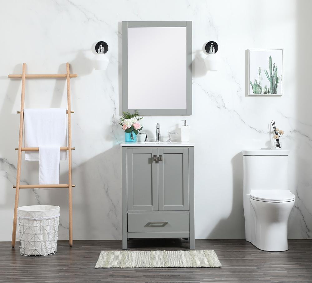 Elegant Furniture & Lighting - Irene 24 inch Single bathroom vanity in grey - VF18824GR veiw 11