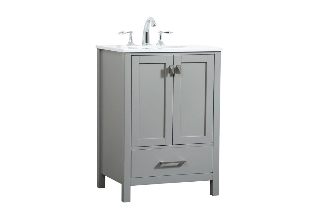 Elegant Furniture & Lighting - Irene 24 inch Single bathroom vanity in grey - VF18824GR veiw 14