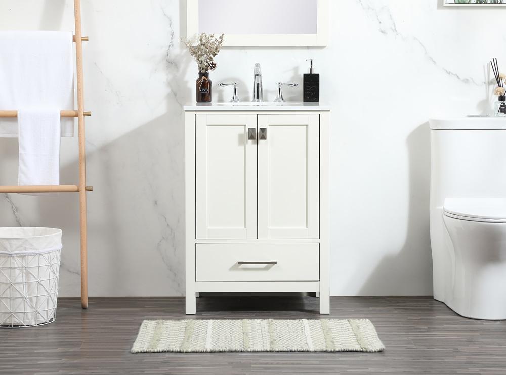Elegant Furniture & Lighting - Irene 24 inch Single bathroom vanity in white - VF18824WH veiw 2