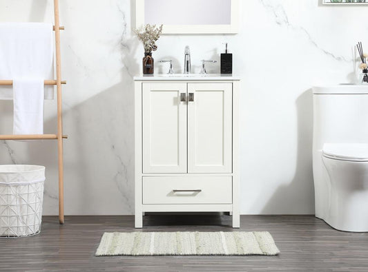 Elegant Furniture & Lighting - Irene 24 inch Single bathroom vanity in white - VF18824WH veiw 2
