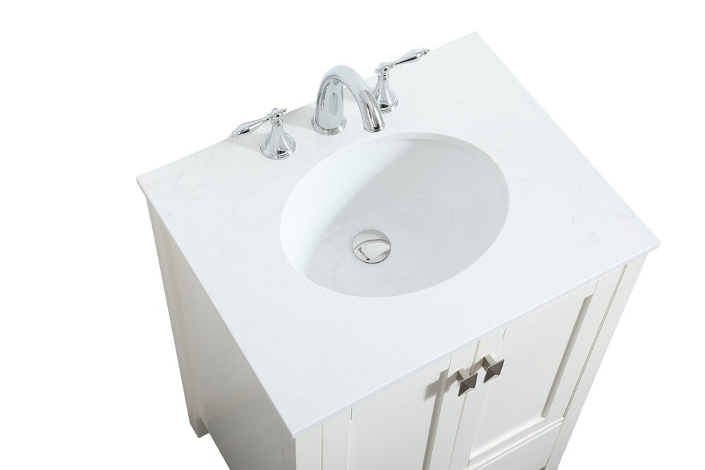 Elegant Furniture & Lighting - Irene 24 inch Single bathroom vanity in white - VF18824WH veiw 3