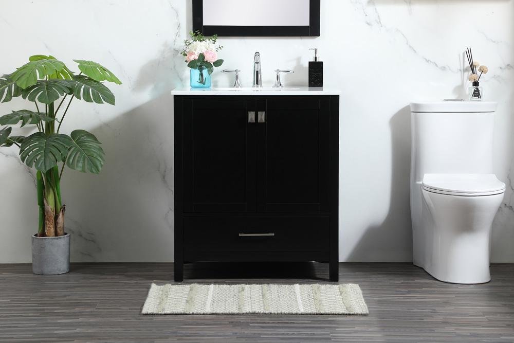Elegant Furniture & Lighting - Irene 30 inch Single bathroom vanity in black - VF18830BK veiw 2